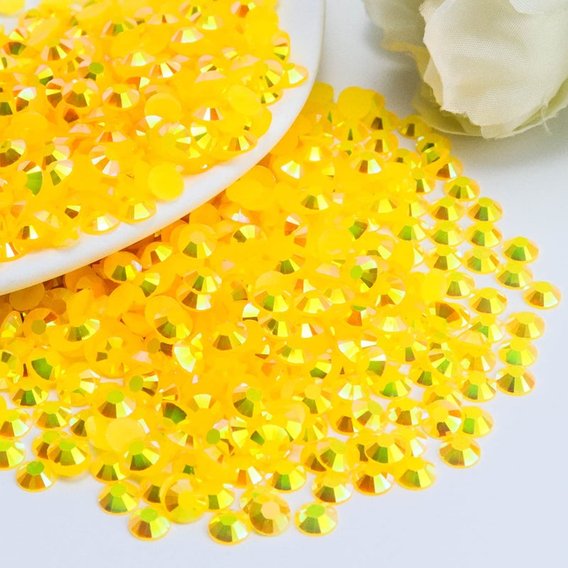 Briskbloom 2000PCS 4mm Resin Flatback Rhinestone, Topaz AB Color Flatback Jelly Resin Rhinestones for Mugs, Bottles, Tumblers, Craft Decoration, Loose Bling Glitter Diamond Stone - Image 1